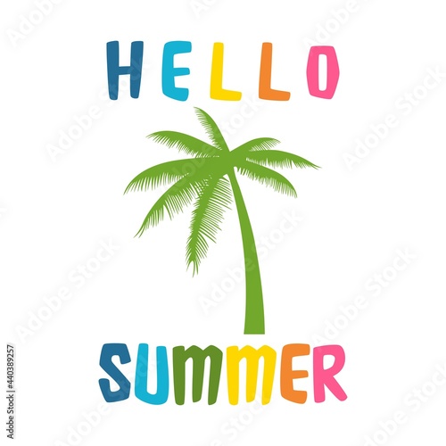 Hello Summer icon isolated on white background