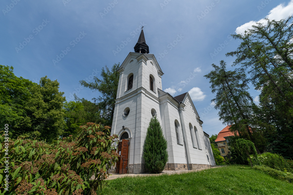 Virgin Mary of Lourdes chapel in small Czech spa city Konstantinovy Lazne (Konstantinsbad) - Czech Republic - Europe
