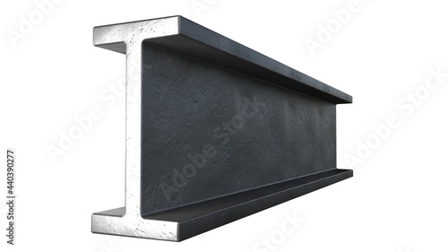 Canvas Print I-beam rolled metal, isolated design industrial 3D rendering