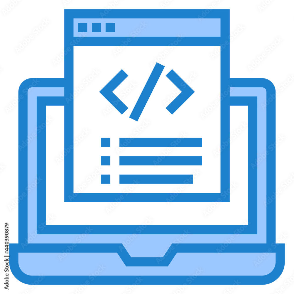 Computer programing blue style icon Computer programing blue style icon