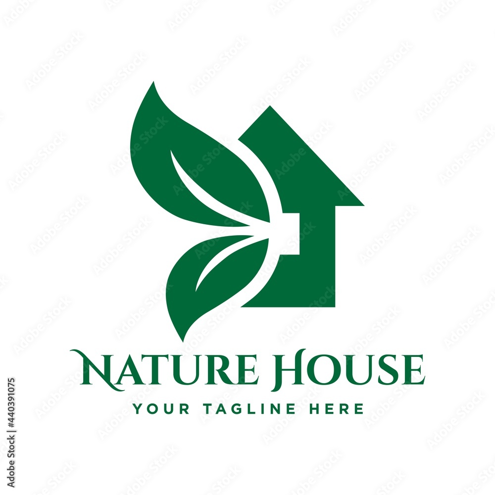 Nature House Logo Design Template.