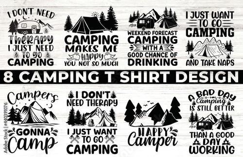 Fototapet camping bundle t shirt design