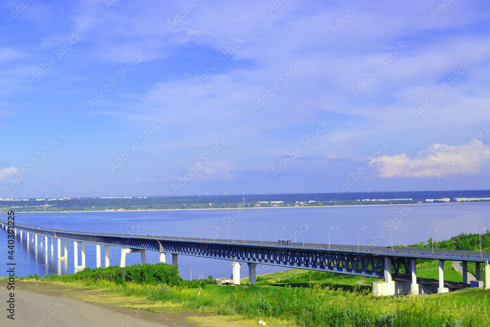 Presidential Bridge Over the Volga River in Ulyanovsk