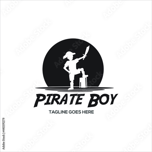 Pirate Boy Captain logo vector exclusive logo design inspiration