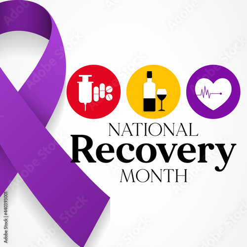 National Recovery month is observed every year during September across United States, Vector illustration