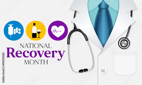 National Recovery month is observed every year during September across United States, Vector illustration