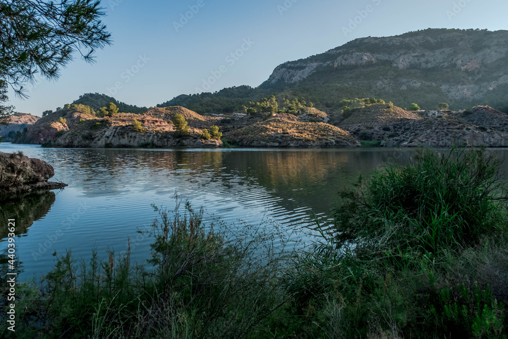 The Tibi reservoir, in Alicante, Spain, at dawn.