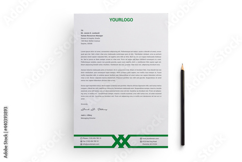 Letterhead template design minimalist simple. Clean And Modern Creative Corporate Letterhead Design Template. Print ready letterhead template. A4 page Letterhead design. Vector illustration