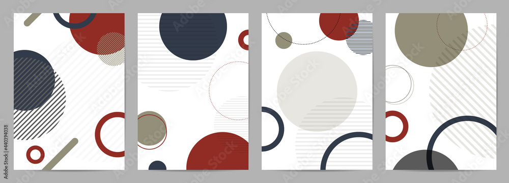 Obraz premium Memphis style cover vector. Modern Poster Art. Minimal geometric background pattern design for wall framed prints, canvas poster, artwork as postcard or brochure.Vector illustration.