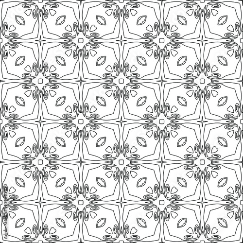  floral pattern background.Geometric ornament for wallpapers and backgrounds. Black and white pattern. 