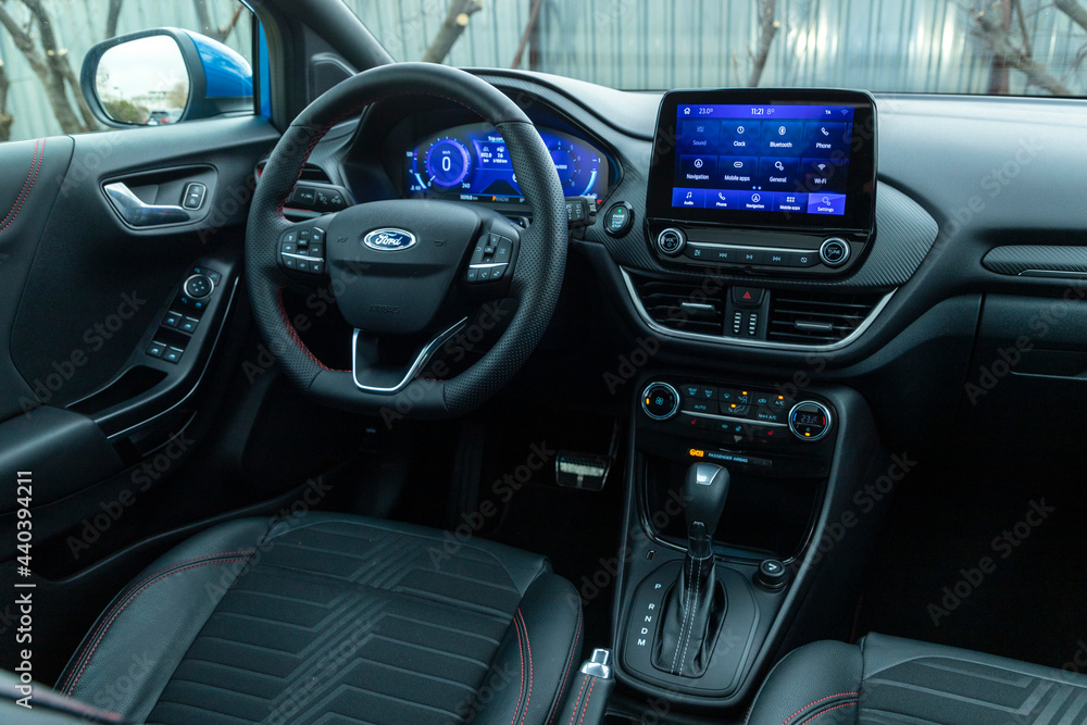 Ford Puma is a subcompact crossover SUV produced by Ford. It has unique  interior design. Stock Photo