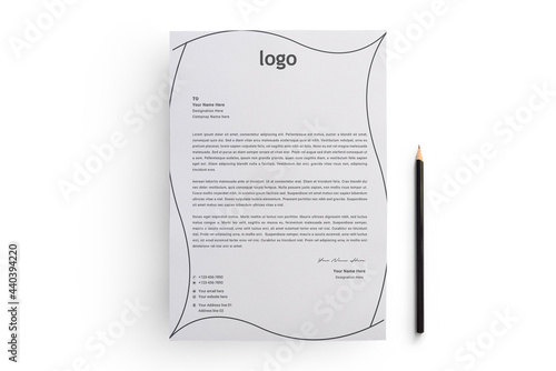 Letterhead template design minimalist simple. Clean And Modern Creative Corporate Letterhead Design Template.   Print ready letterhead template. A4 page Letterhead design.  Vector illustration