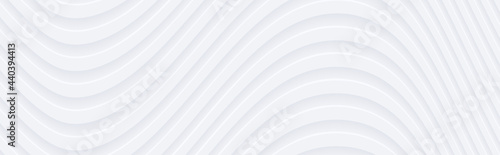 Abstract 3D white wavy back...