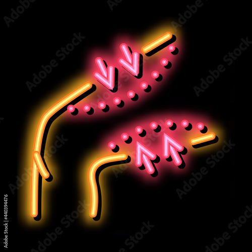 thigh liposuction neon light sign vector. Glowing bright icon thigh liposuction sign. transparent symbol illustration