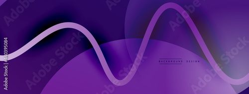Abstract gradient background with wave line with shadow effect. Geometric composition. 3D shadow effects and fluid gradients