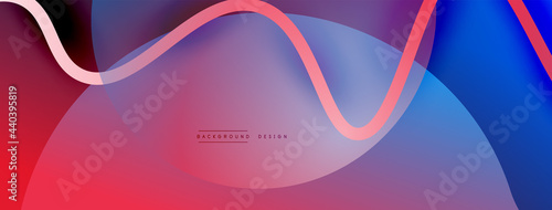 Abstract gradient background with wave line with shadow effect. Geometric composition. 3D shadow effects and fluid gradients