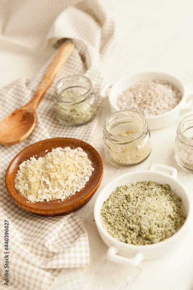aromatic salt with herbs and spices, delicious cooking salt aromatic salt with herbs and spices, delicious cooking salt
