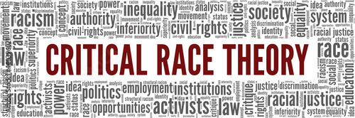 Critical Race Theory vector illustration word cloud isolated on a white background. photo