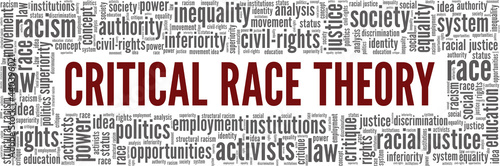 Critical Race Theory vector illustration word cloud isolated on a white background.
