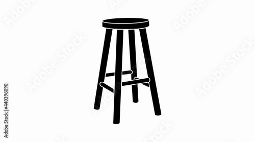 Vector Isolated Illustration of a Bar of Kitchen Wooden Stool