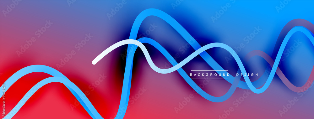 Abstract gradient background with wave line with shadow effect. Geometric composition. 3D shadow effects and fluid gradients Abstract gradient background with wave line with shadow effect. Geometric composition. 3D shadow effects and fluid gradients