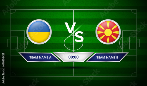 Euro cup Scoreboard broadcast Ukraine vs North Macedonia