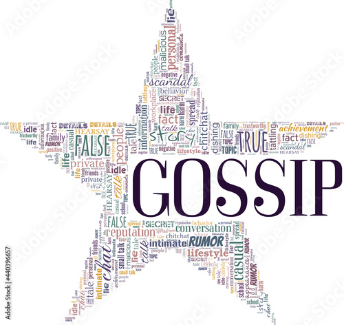 Gossip vector illustration word cloud isolated on a white background.