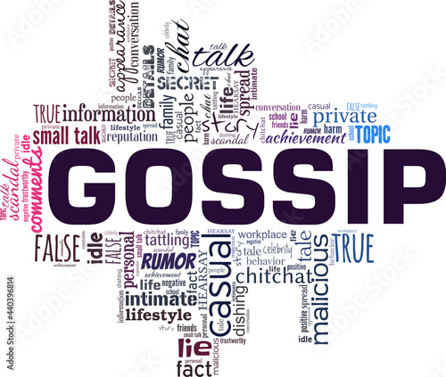 Gossip vector illustration word cloud isolated on a white background.