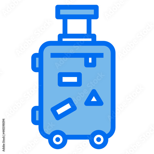 Luggagebag blue line icon © patungkead