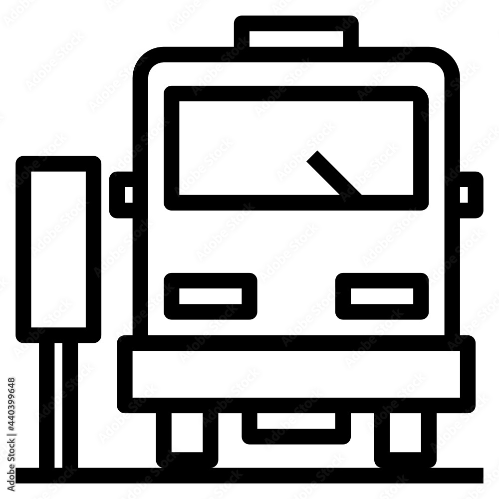 bus line icon bus line icon