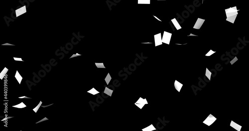 white paper flying in the air