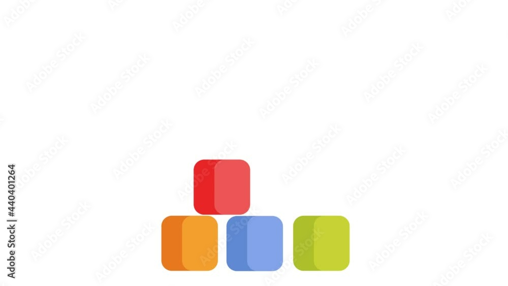 Cubes are placed on top of one another in the form of a pyramid on a transparent background. For newborns toy. 4k animation of colored cubes. Early baby development. 2d color animation Alpha channel Cubes are placed on top of one another in the form of a pyramid on a transparent background. For newborns toy. 4k animation of colored cubes. Early baby development. 2d color animation Alpha channel
