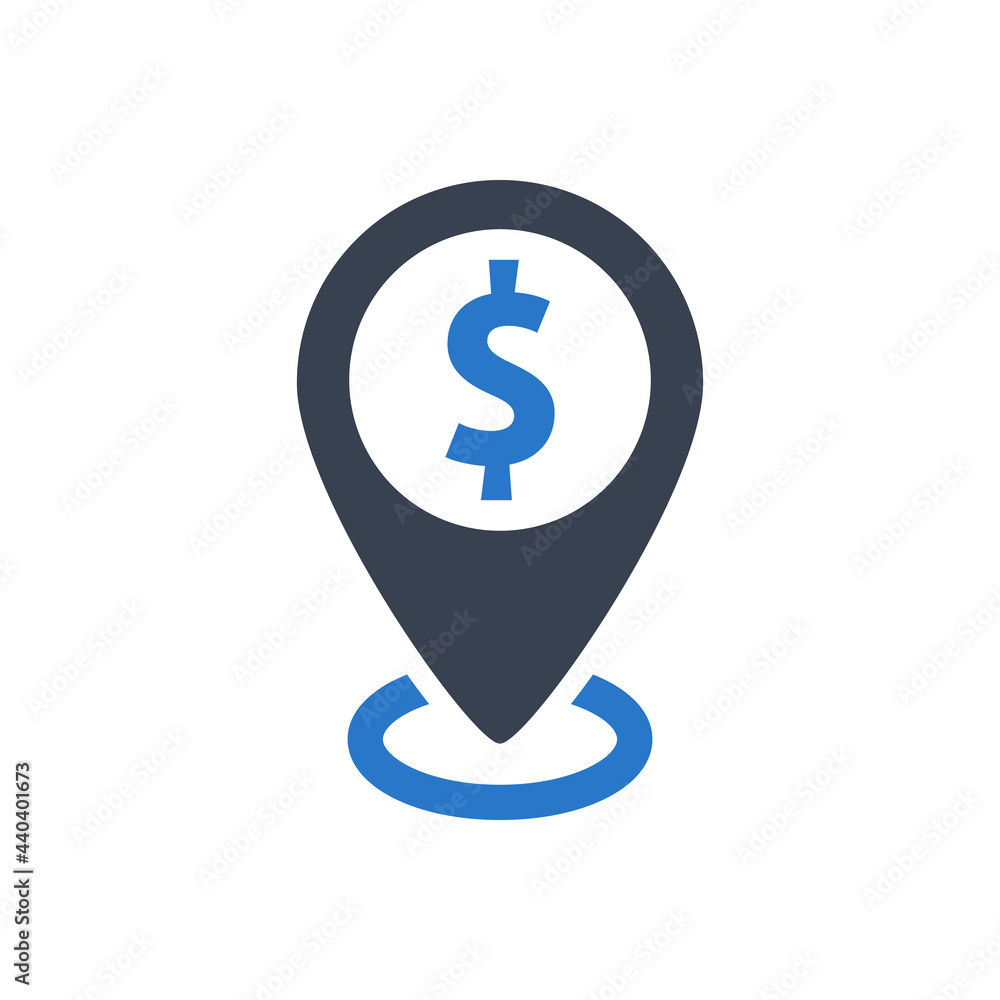 ATM location icon vector graphic illustration ATM location icon vector graphic illustration