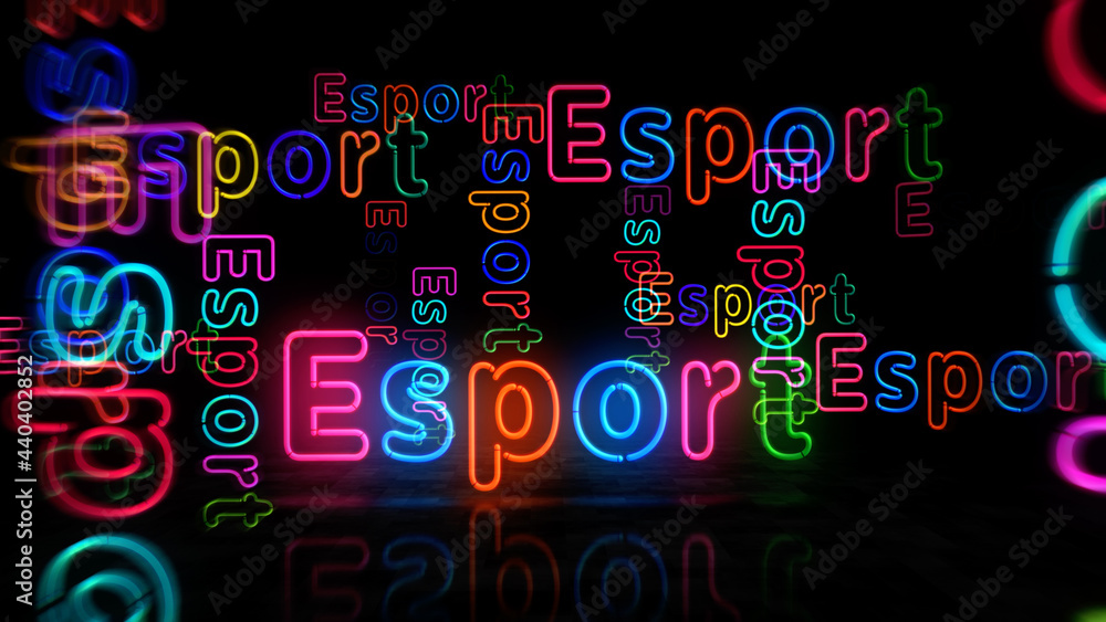 Esport neon light 3d illustration Esport neon light 3d illustration