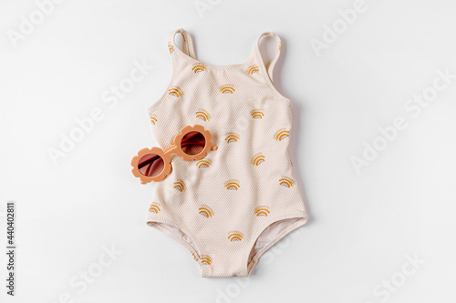 Photography Fashion swimsuit and sunglasses for children