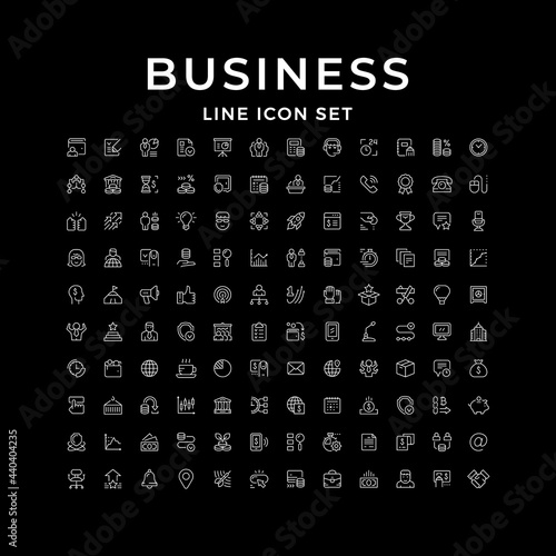 Set line icons of business