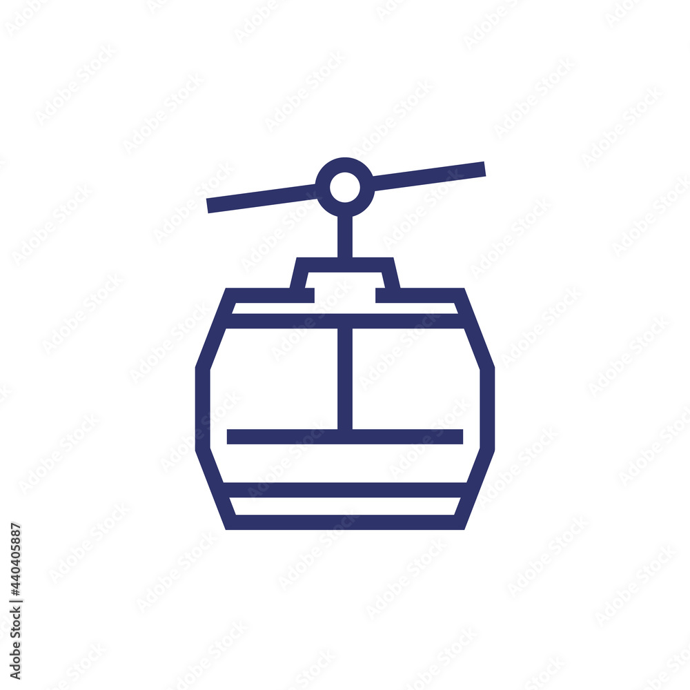 funicular or cable car line icon funicular or cable car line icon
