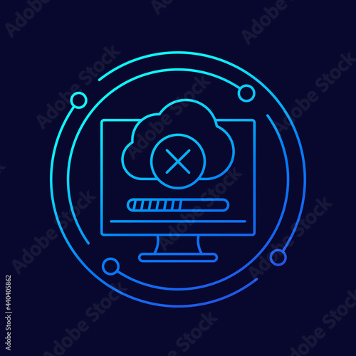 delete data in cloud line vector icon