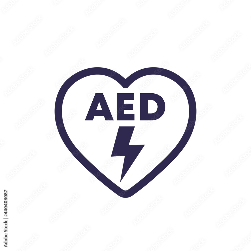 AED icon, automated external defibrillator AED icon, automated external defibrillator