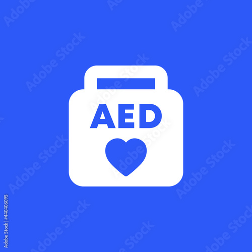 AED icon, automated external defibrillator vector