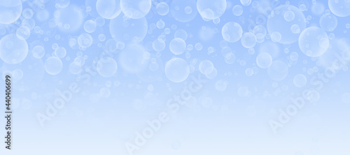 Abstract blue background soap bubble, template for cover, banner, flyer.