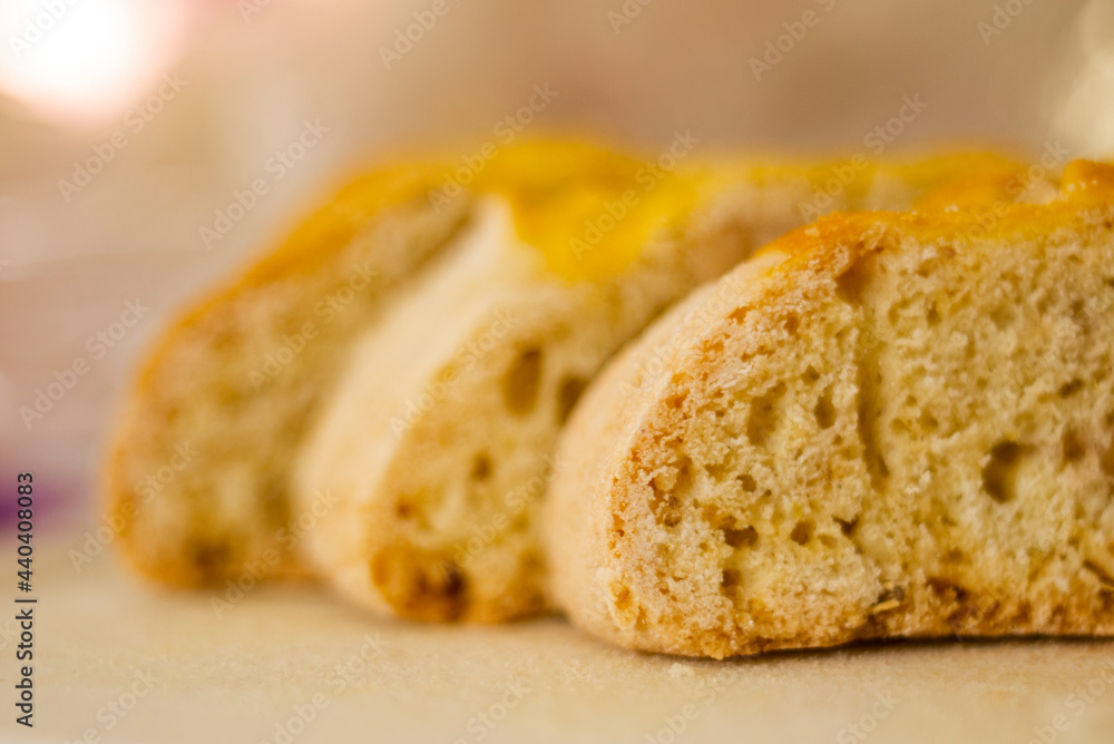 three dry biscuits, with almonds and hazelnuts, typical of the Italian tradition, to eat during the Christmas holidays