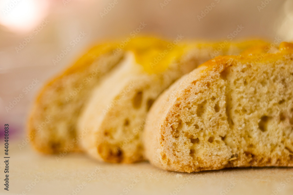 three dry biscuits, with almonds and hazelnuts, typical of the Italian tradition, to eat during the Christmas holidays three dry biscuits, with almonds and hazelnuts, typical of the Italian tradition, to eat during the Christmas holidays