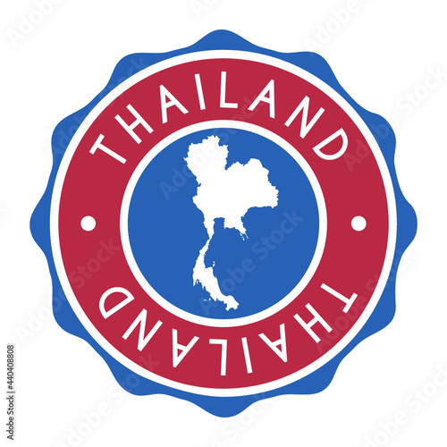 Thailand Badge Map Vector Seal. National Symbol Country Stamp Design Icon Label. 
