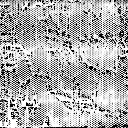 Grunge background black and white. Texture of chips, cracks, scratches, scuffs, dust, dirt. Dark monochrome surface. Old vintage vector pattern
