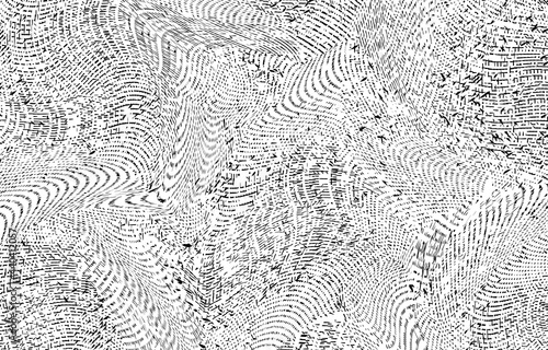 Abstract black scribbles stripe swirls on white background, vector illustration design