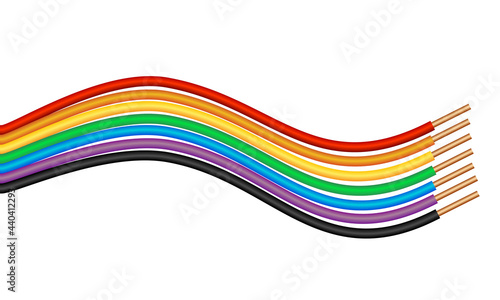 Copper wire and cable, vector illustration