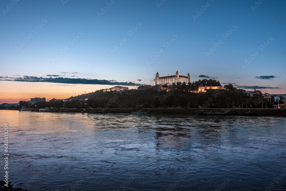Bratislava Castle Panorama from Danube River