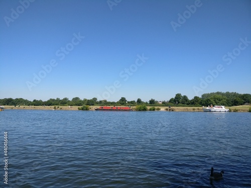 view of the river with a park backdrop