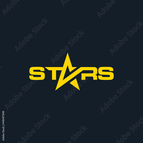 logotype stars typography logo flat